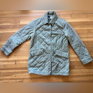 Cabincore Quilted Joie barn jacket chore coat tan army green S cottage core M